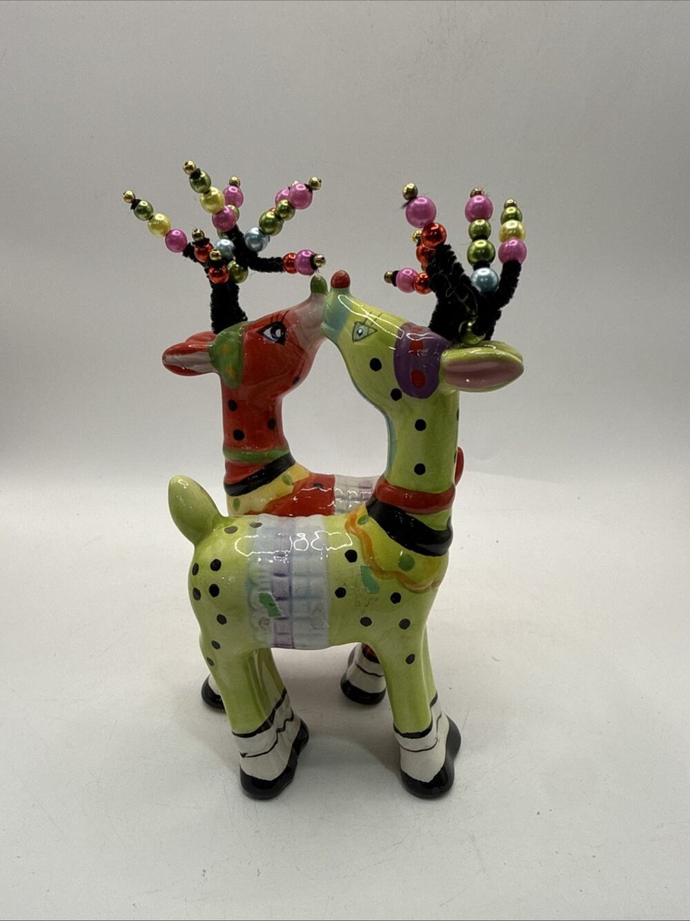 Christmas 2 Deer Magneti Salt & Pepper Shaker Set By Babs *